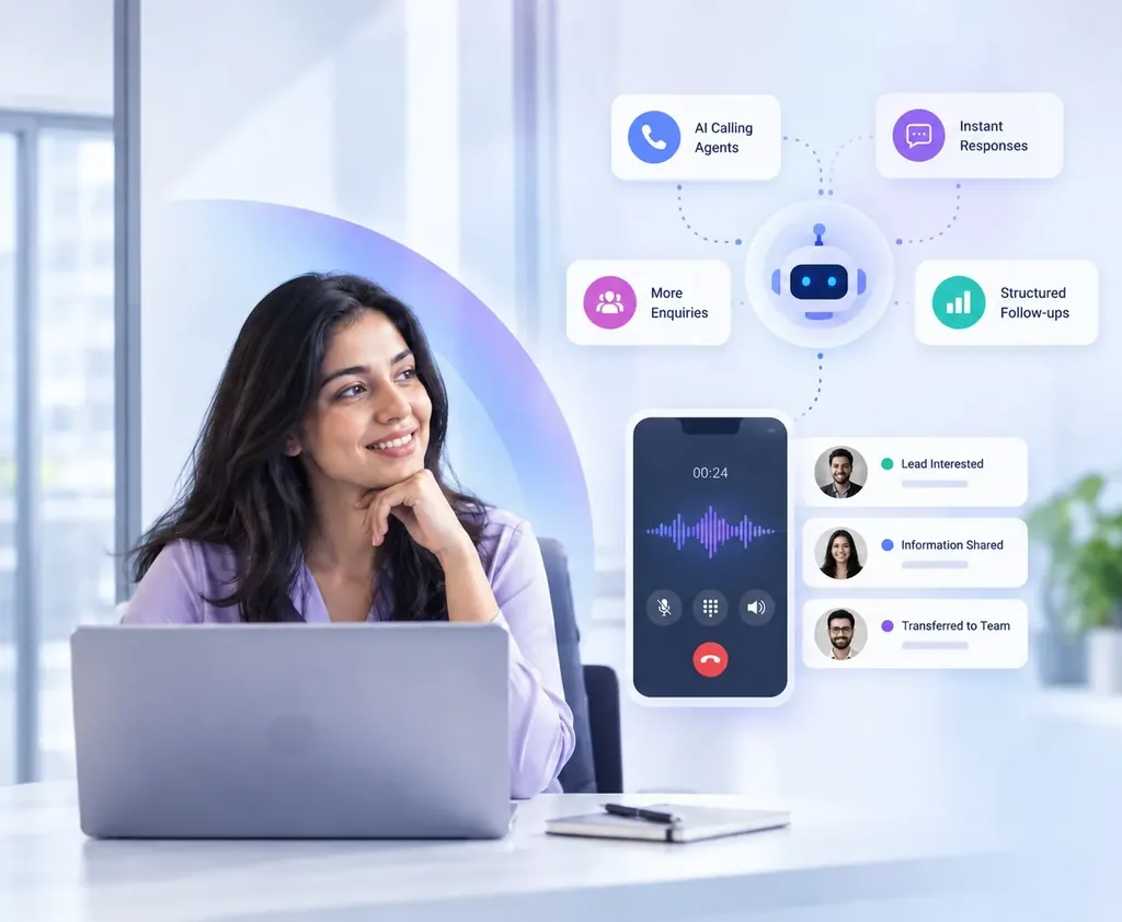 AI calling agents handling enquiries and structured follow-ups